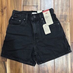 Levi's Black High-Waist Jean Shorts